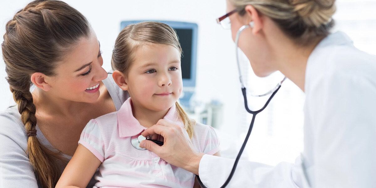 child at her pediatric appointment