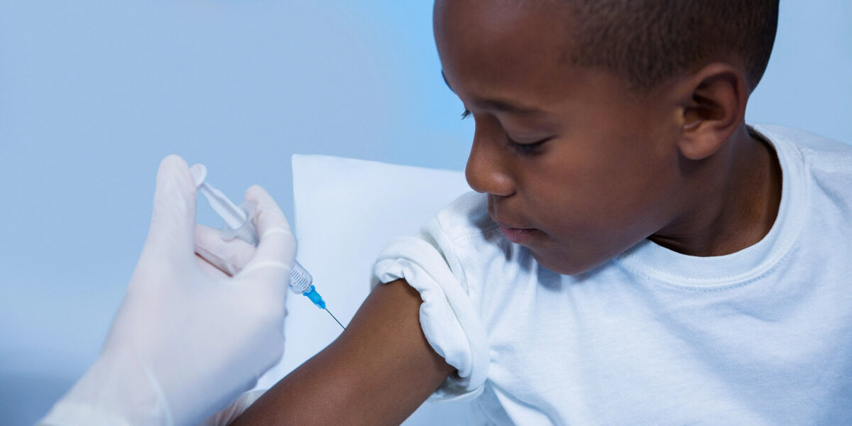 child getting vaccine